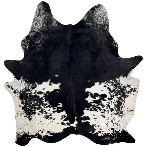 Black and White Speckled Brazilian Cowhide - 7'5" x 6'2" (BRSP2834)