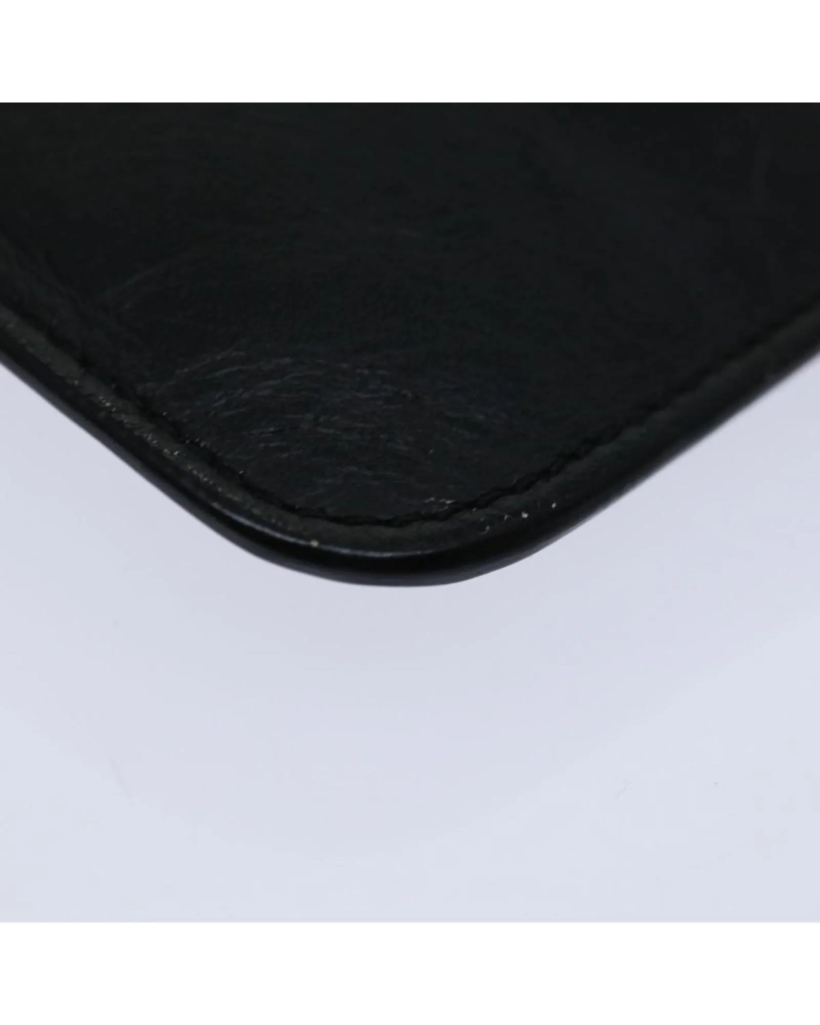 Black Leather Clutch Bag with Accessories - Made in Italy