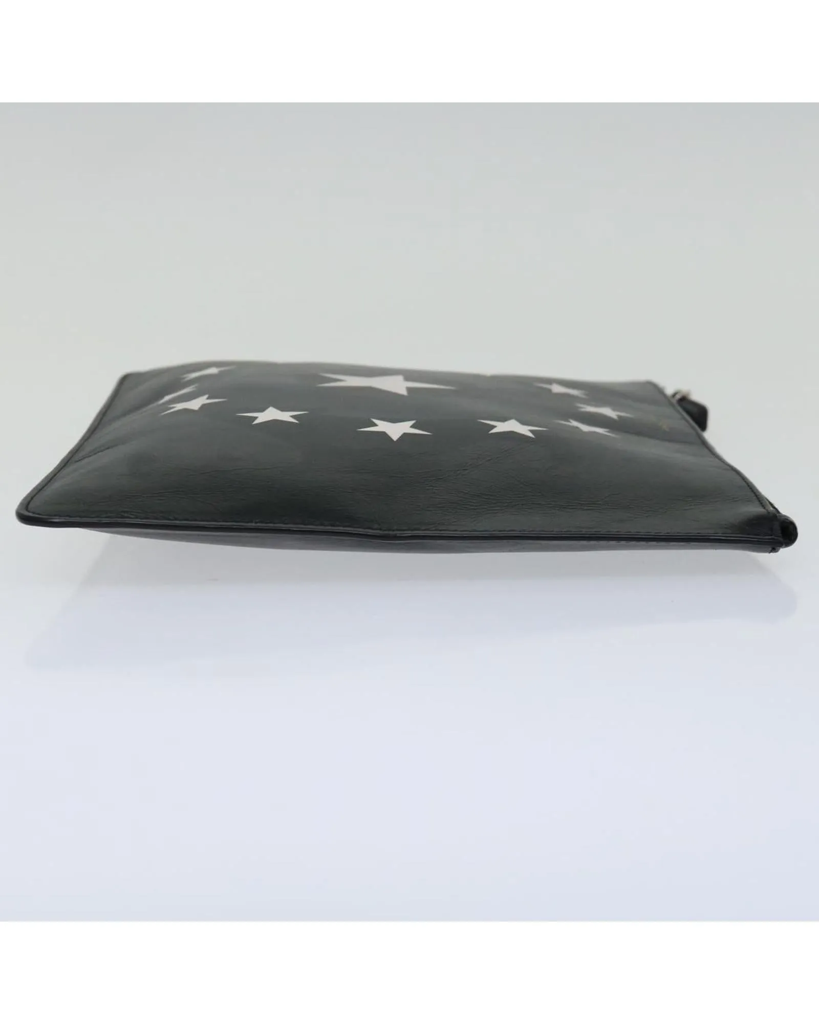 Black Leather Clutch Bag with Accessories - Made in Italy