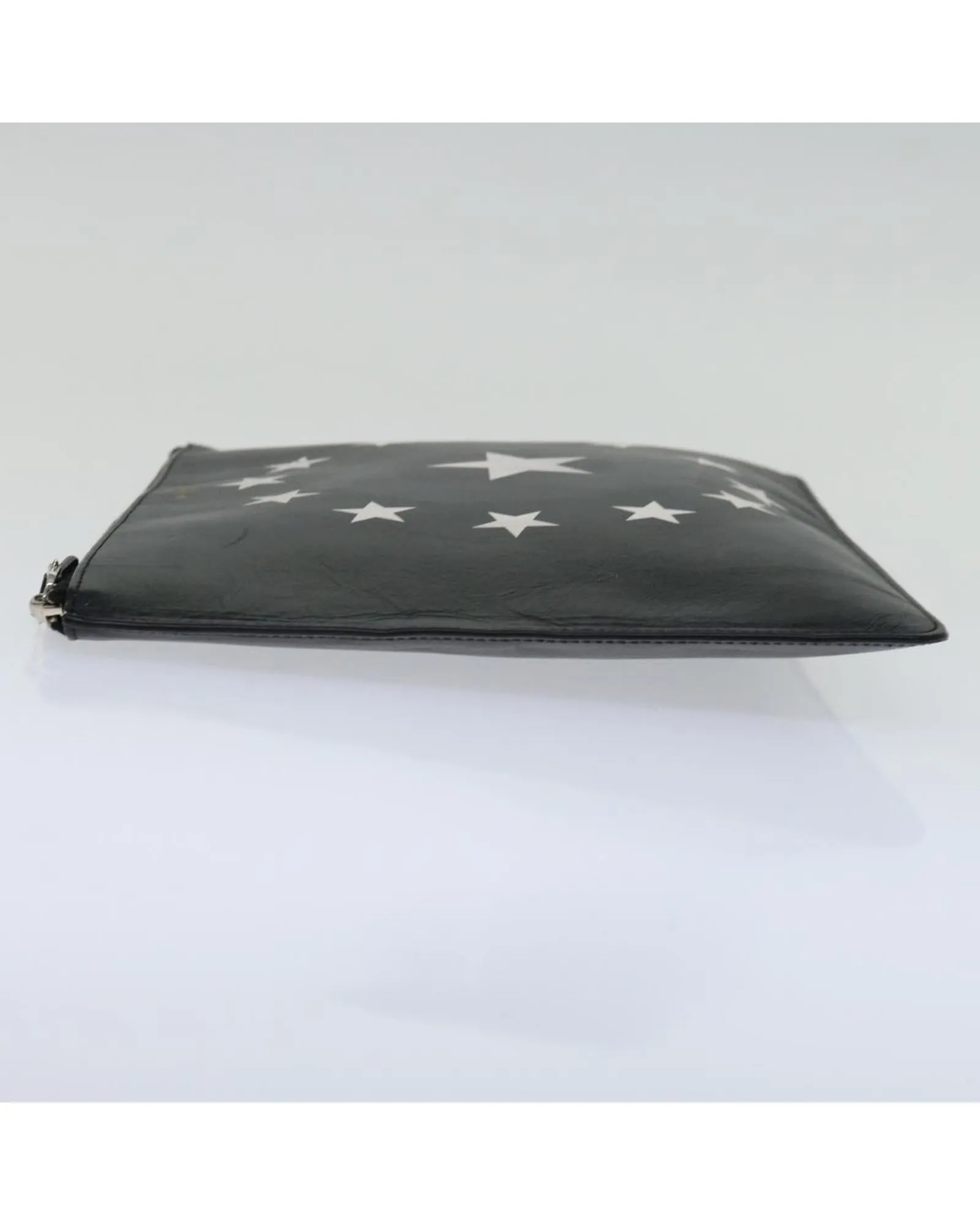 Black Leather Clutch Bag with Accessories - Made in Italy