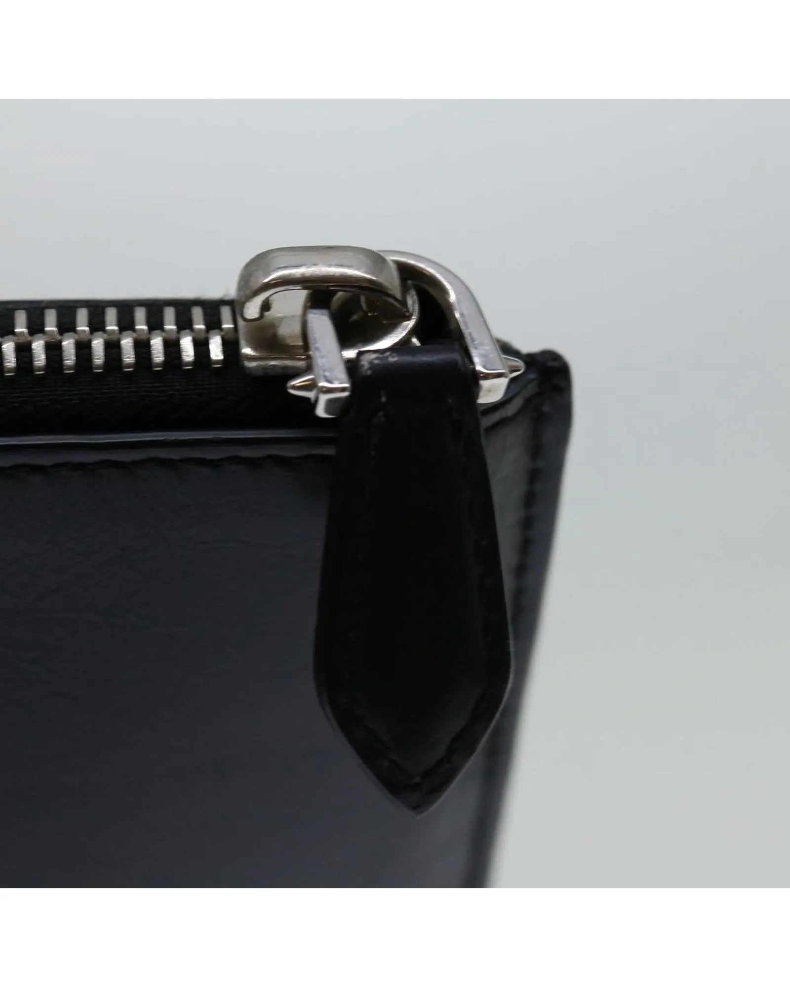 Black Leather Clutch Bag with Accessories - Made in Italy