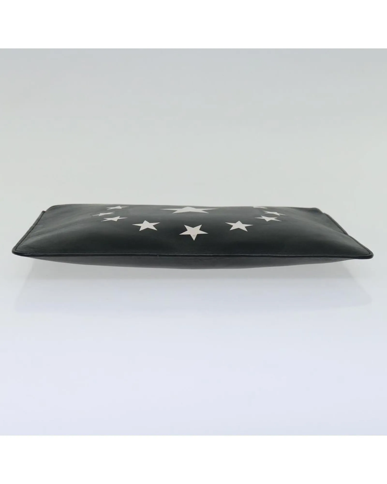 Black Leather Clutch Bag with Accessories - Made in Italy