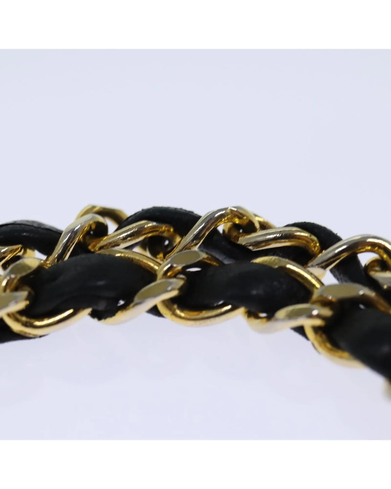 Black Leather Turn Lock Chain Hand Bag with V Stitch Detail