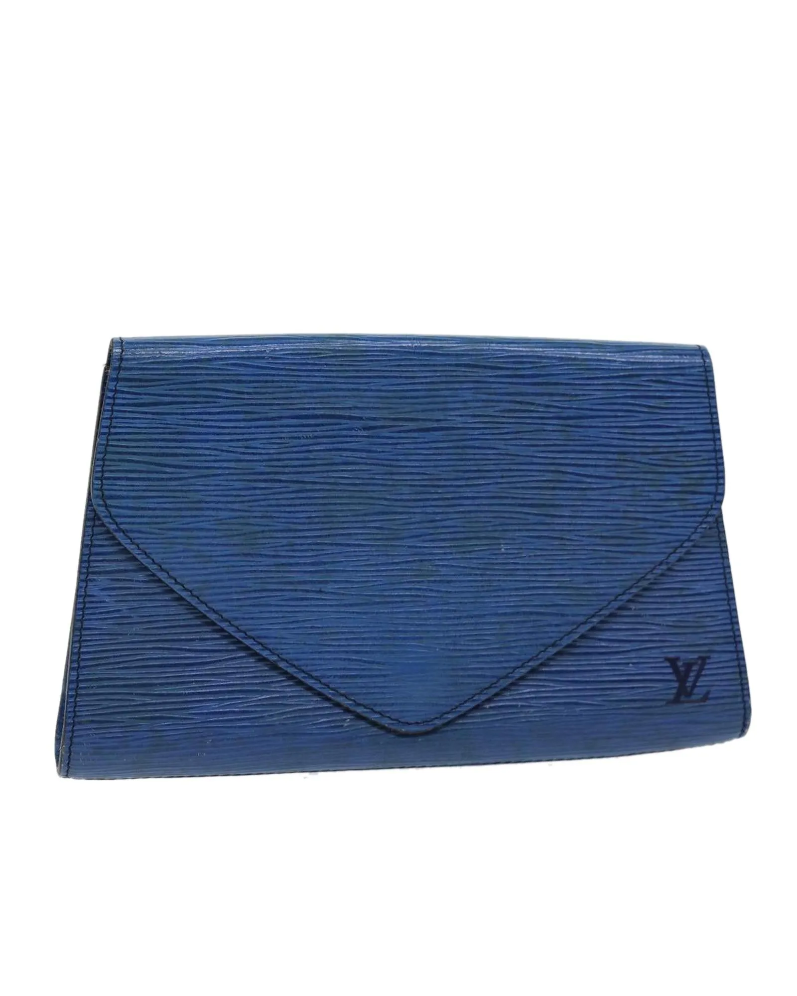 Blue Epi Leather Art Deco Clutch Bag - Authentic LV