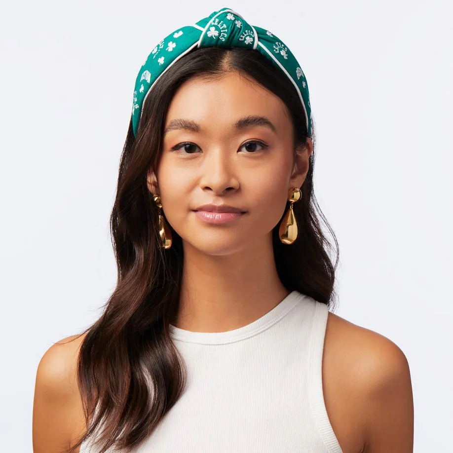 BOSTON CELTICS LELE SADOUGHI / NBA GREEN EMBROIDERED KNOTTED HEADBAND