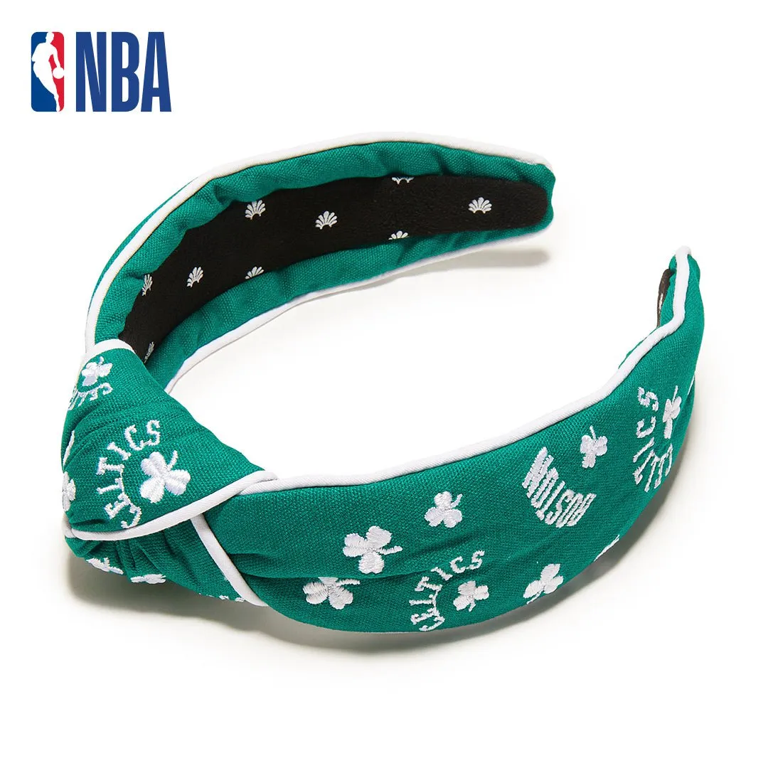 BOSTON CELTICS LELE SADOUGHI / NBA GREEN EMBROIDERED KNOTTED HEADBAND