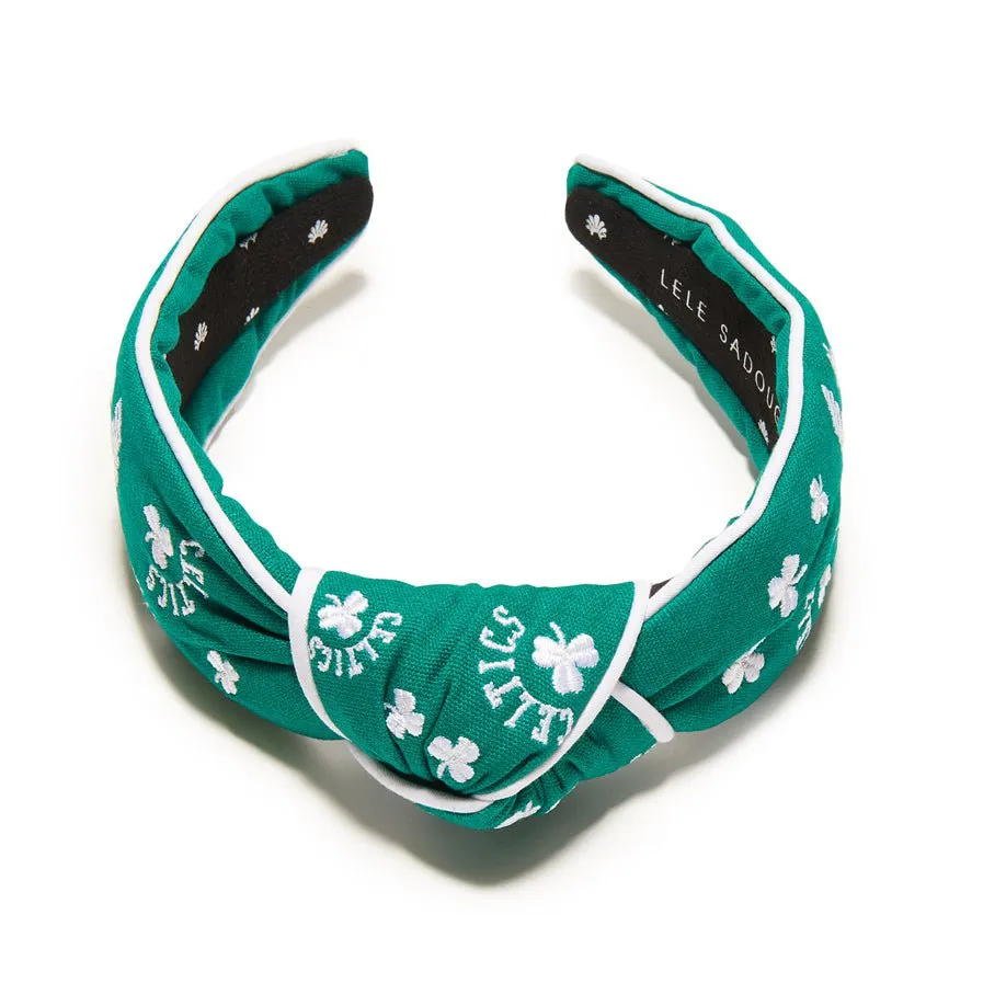 BOSTON CELTICS LELE SADOUGHI / NBA GREEN EMBROIDERED KNOTTED HEADBAND