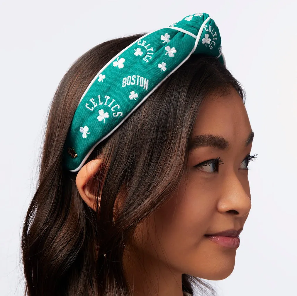 BOSTON CELTICS LELE SADOUGHI / NBA GREEN EMBROIDERED KNOTTED HEADBAND