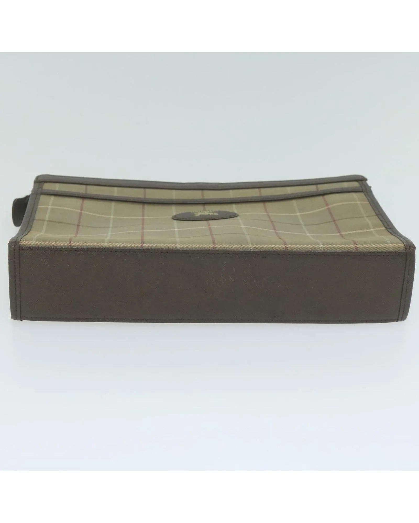 Canvas Brown Clutch Bag with Nova Check Pattern
