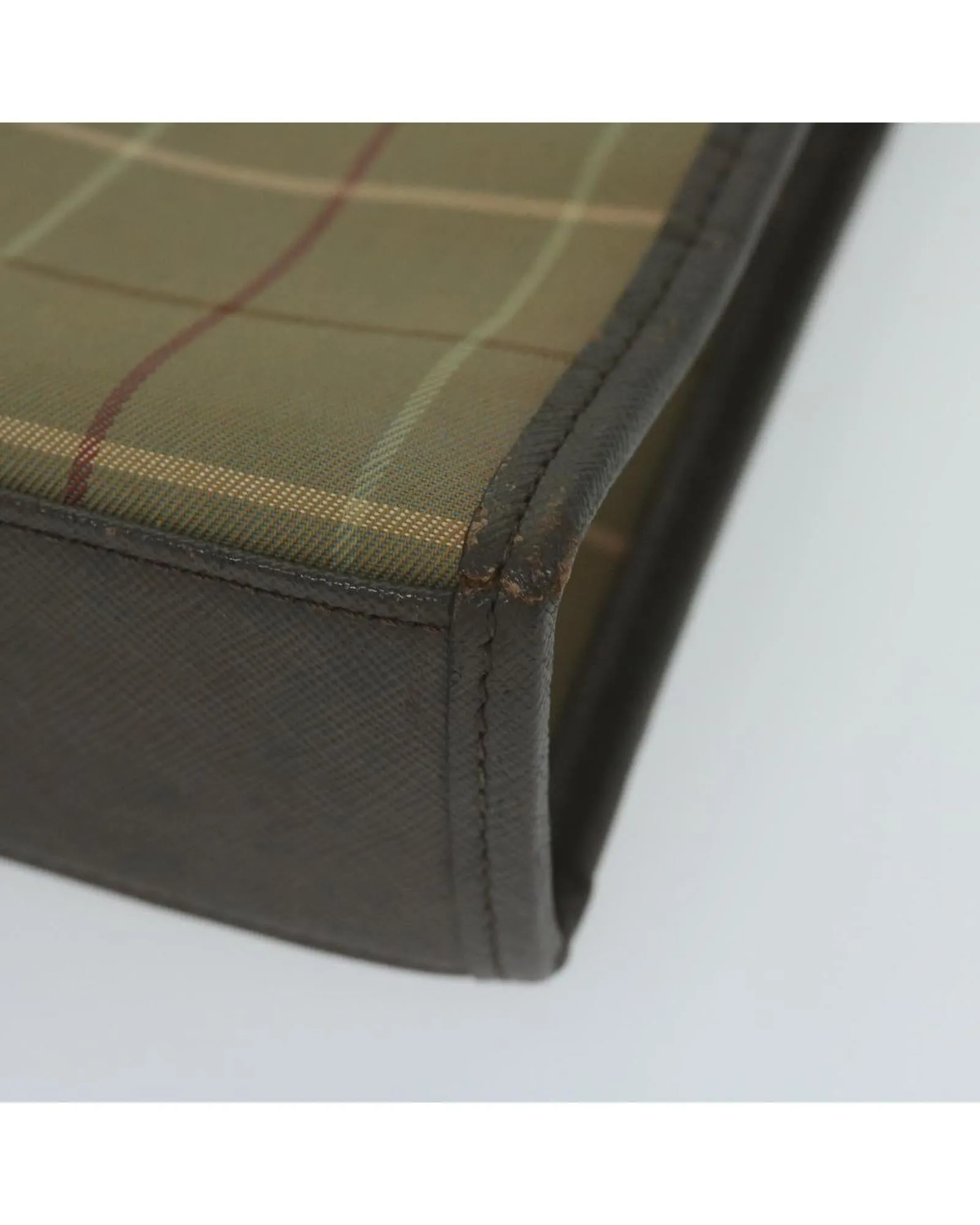 Canvas Brown Clutch Bag with Nova Check Pattern