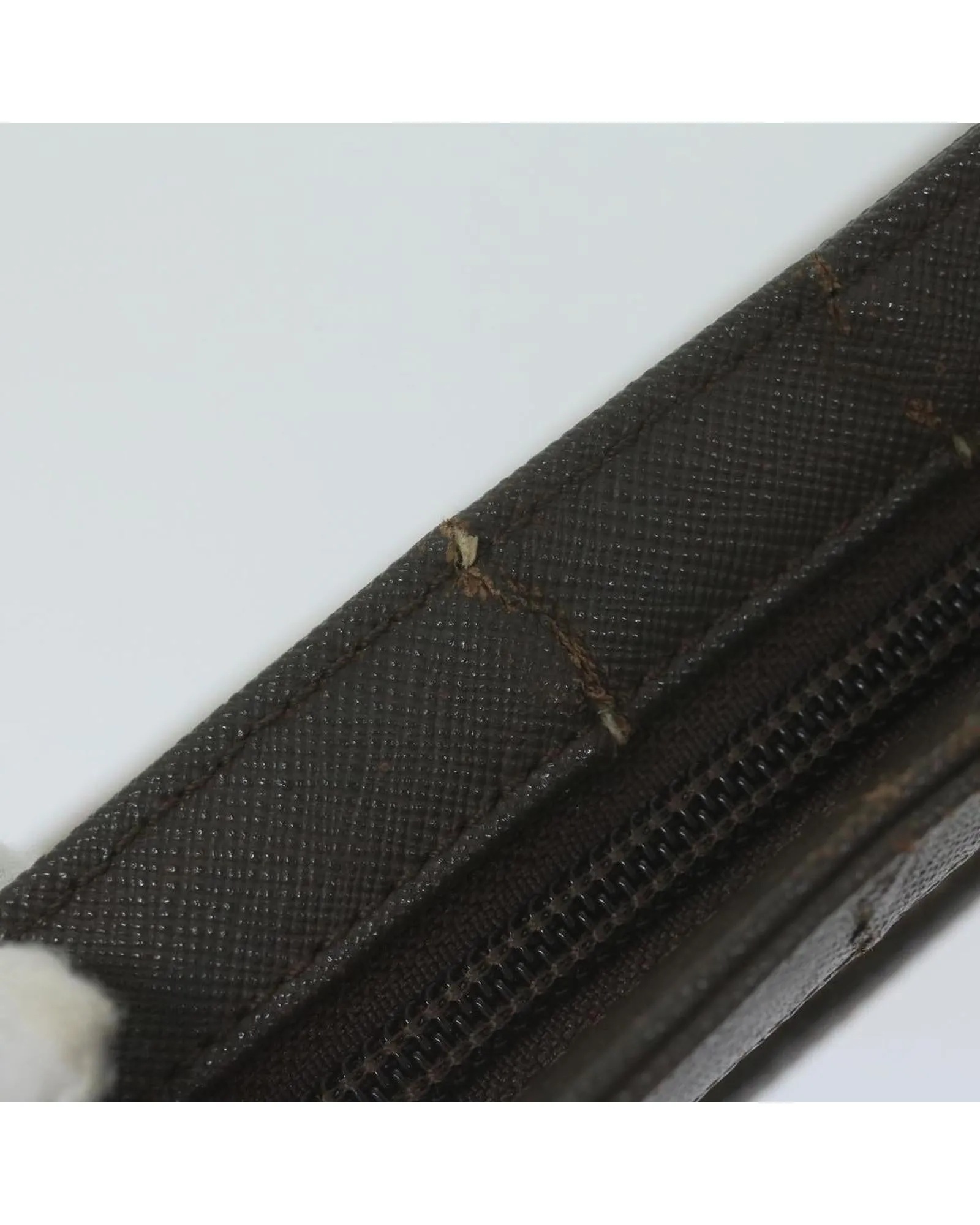 Canvas Brown Clutch Bag with Nova Check Pattern