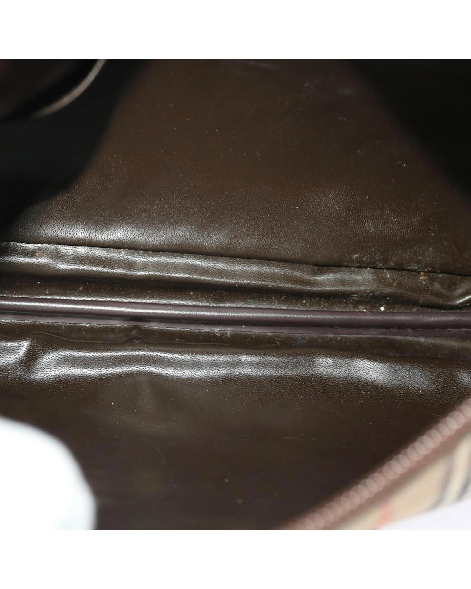 Canvas Leather Clutch Bag with Nova Check Pattern