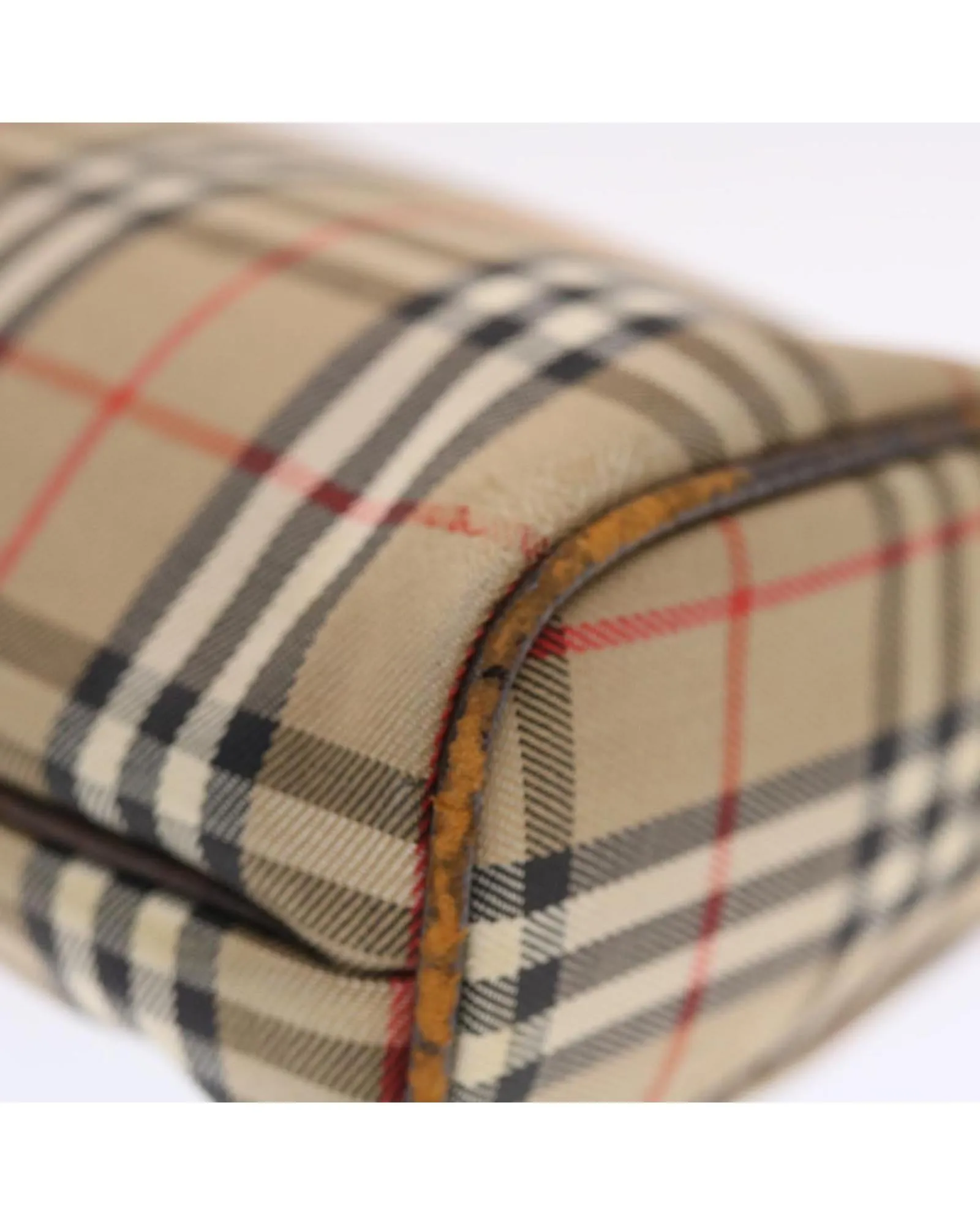 Canvas Leather Clutch Bag with Nova Check Pattern