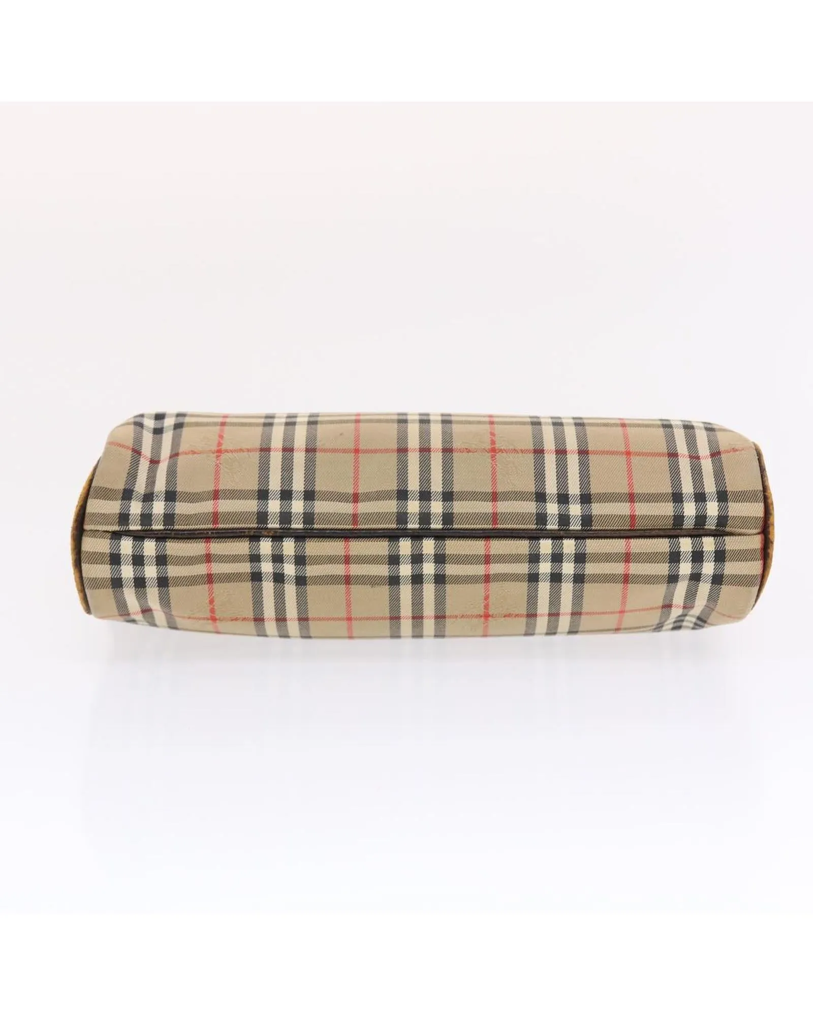 Canvas Leather Clutch Bag with Nova Check Pattern