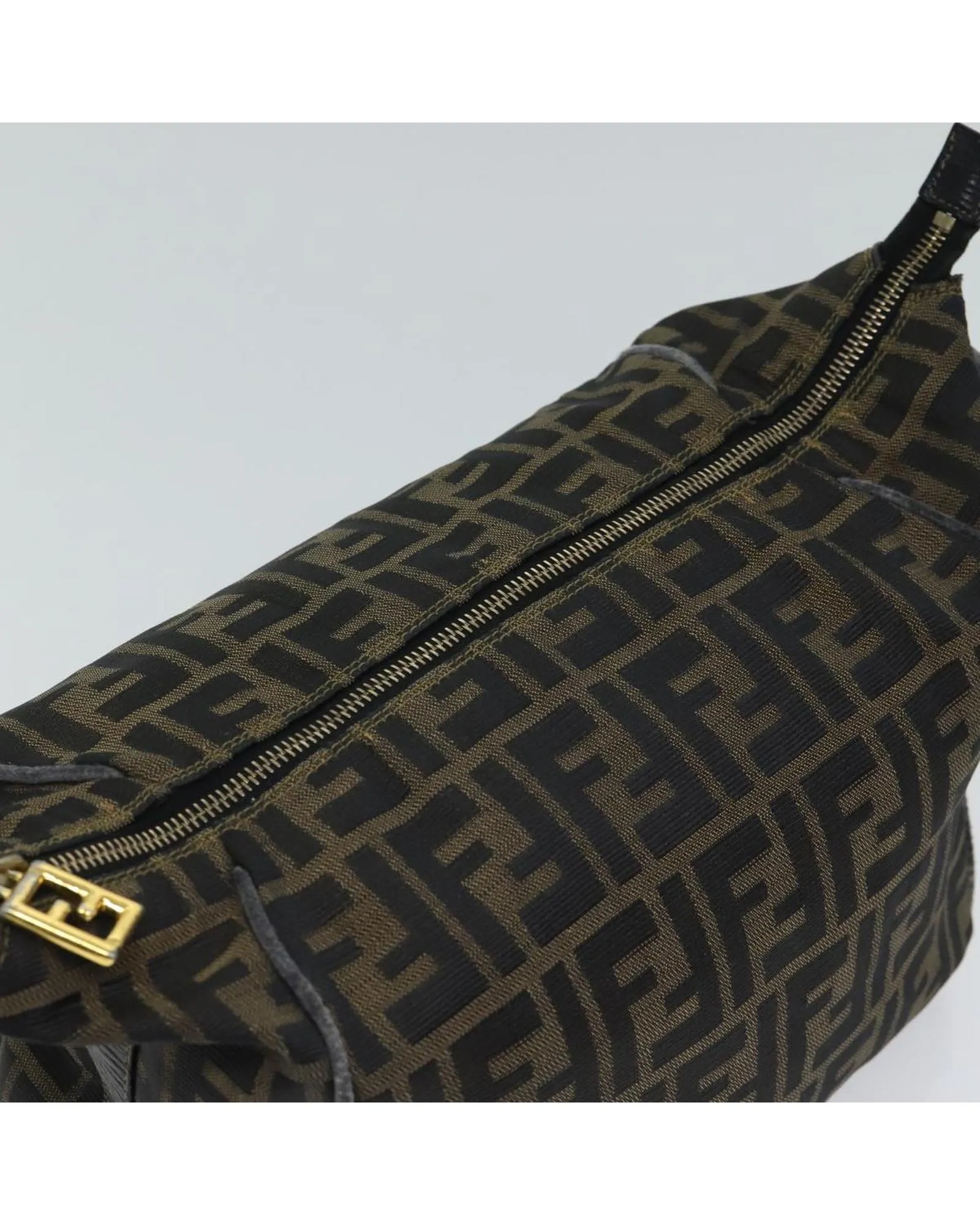 Canvas Vanity Hand Bag with FENDI Zucca Print Design