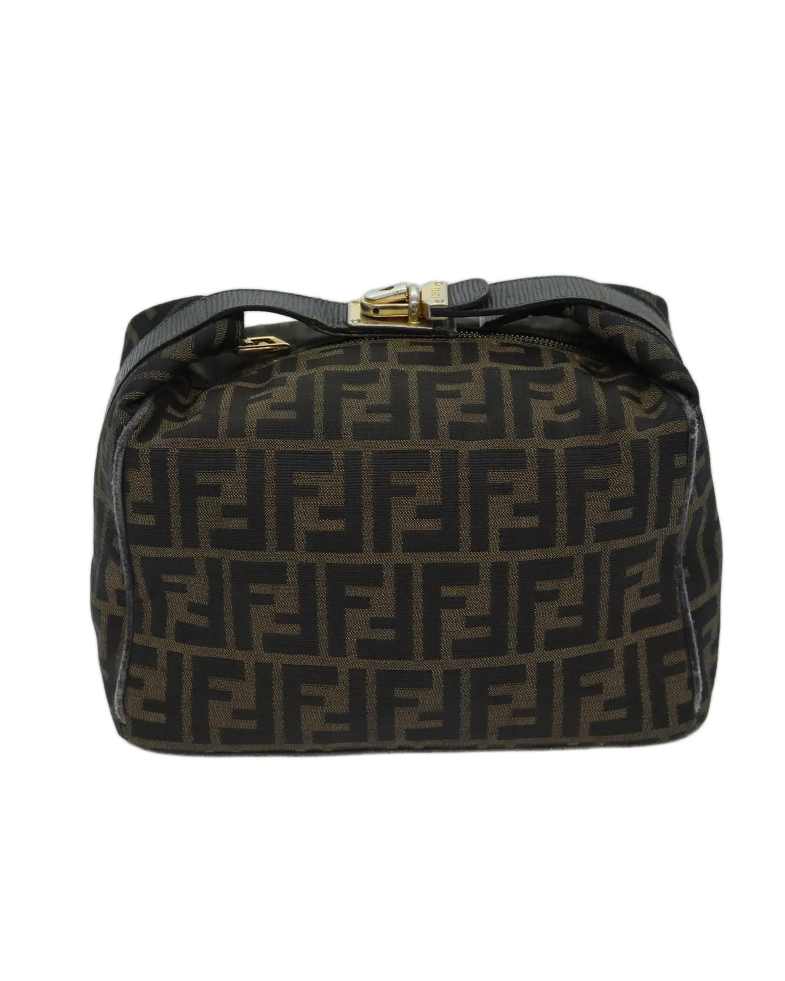 Canvas Vanity Hand Bag with FENDI Zucca Print Design