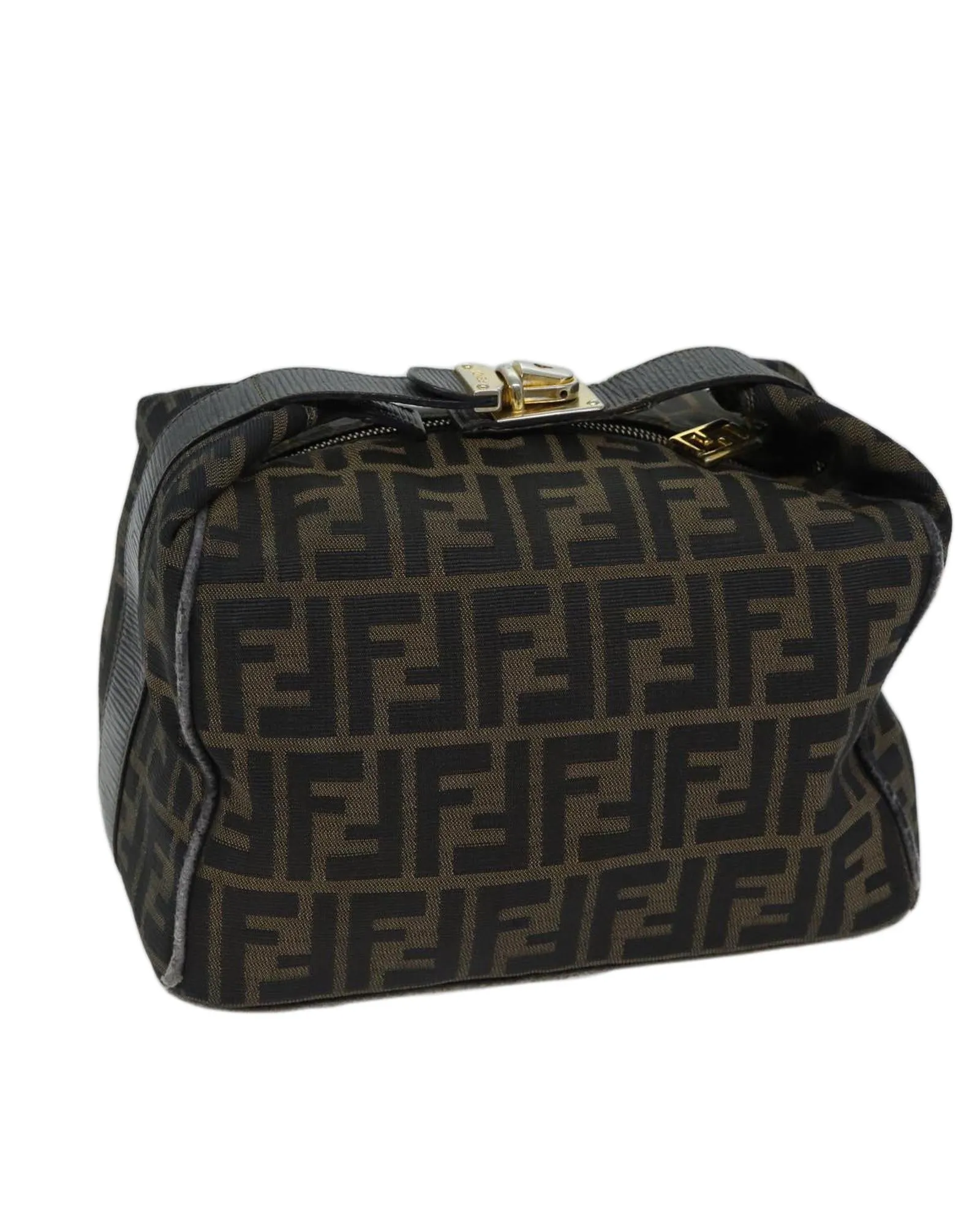 Canvas Vanity Hand Bag with FENDI Zucca Print Design