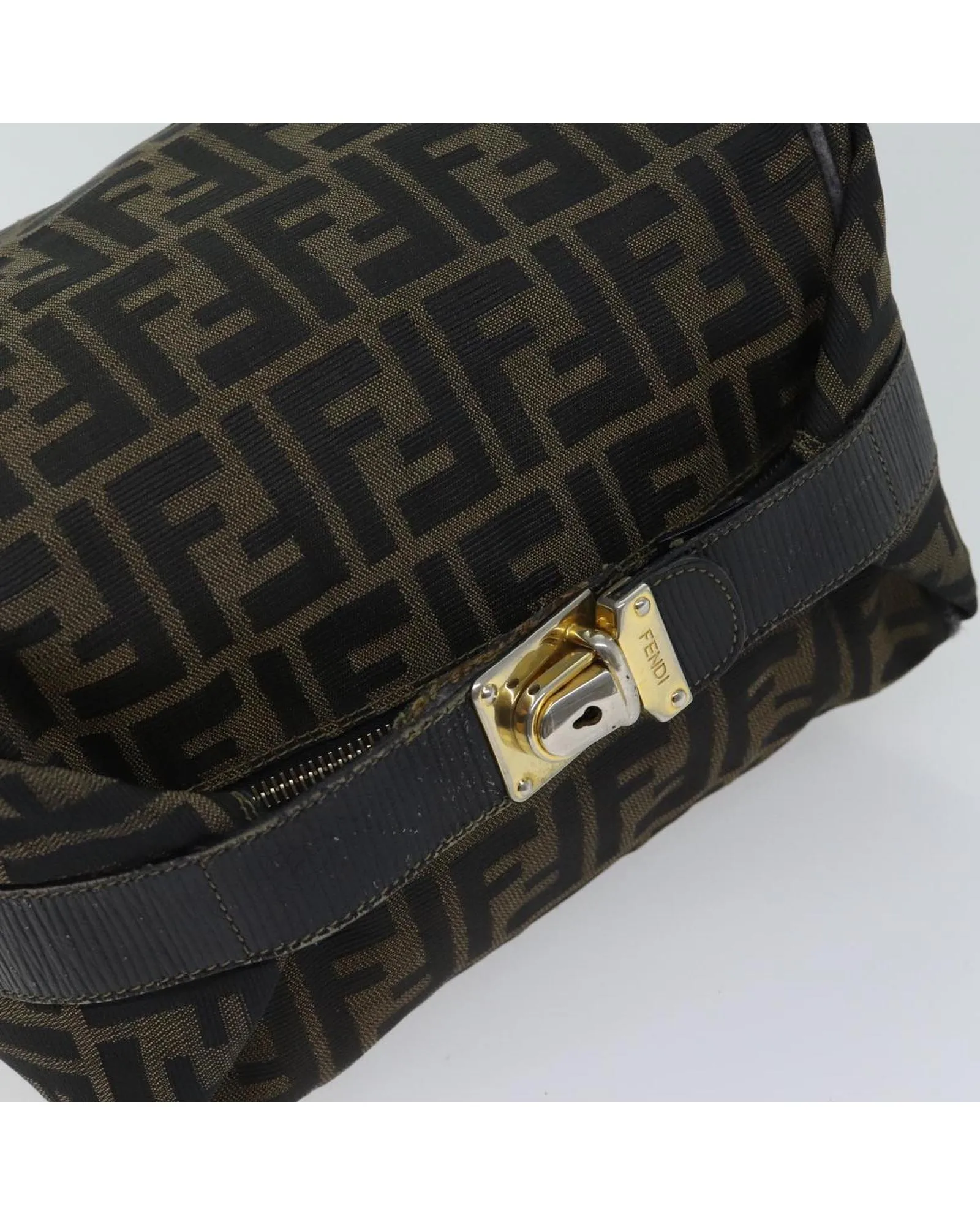 Canvas Vanity Hand Bag with FENDI Zucca Print Design