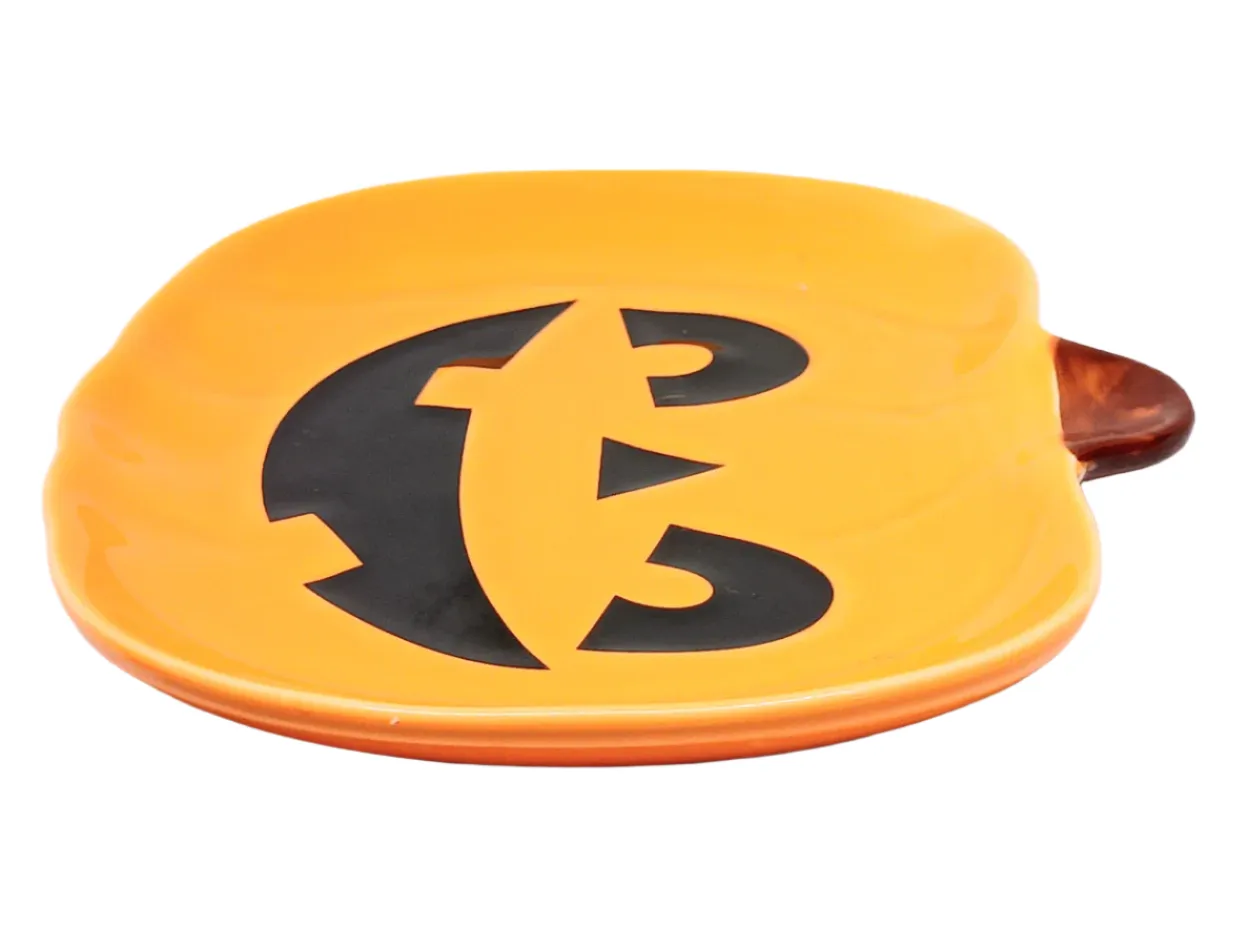 Ceramic Jack-o-Lantern Plate