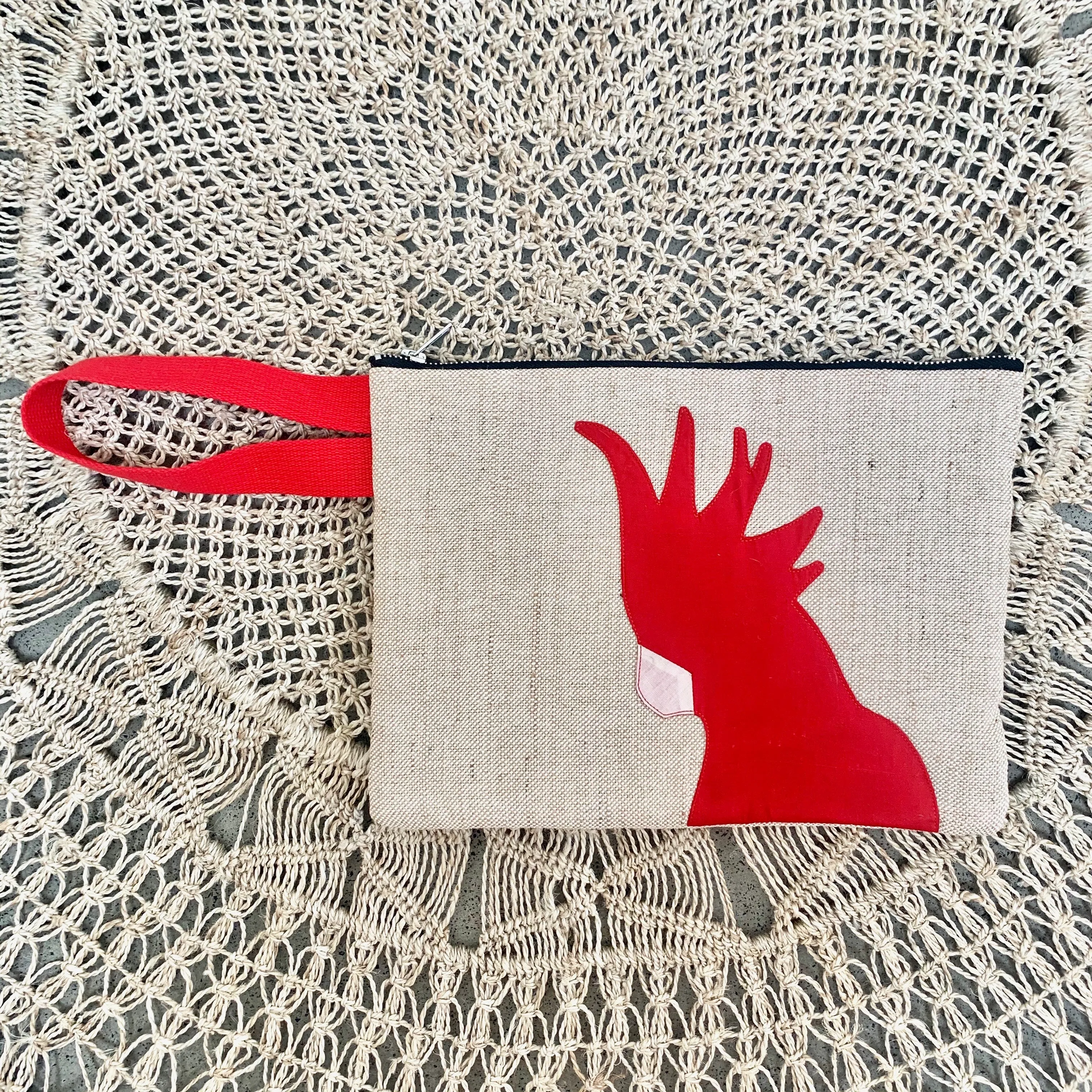 Cockatoo Jute Clutch in Pink
