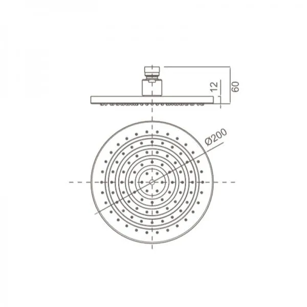 Como 250mm Rain Shower Rose Matte Black