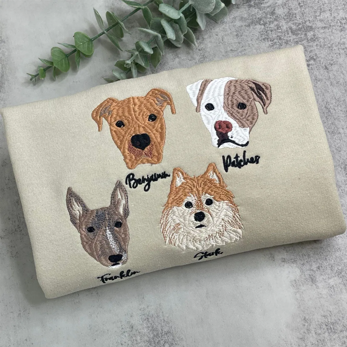 Custom Embroidered French Bulldog Sweatshirt or Hoodie with Picture Name