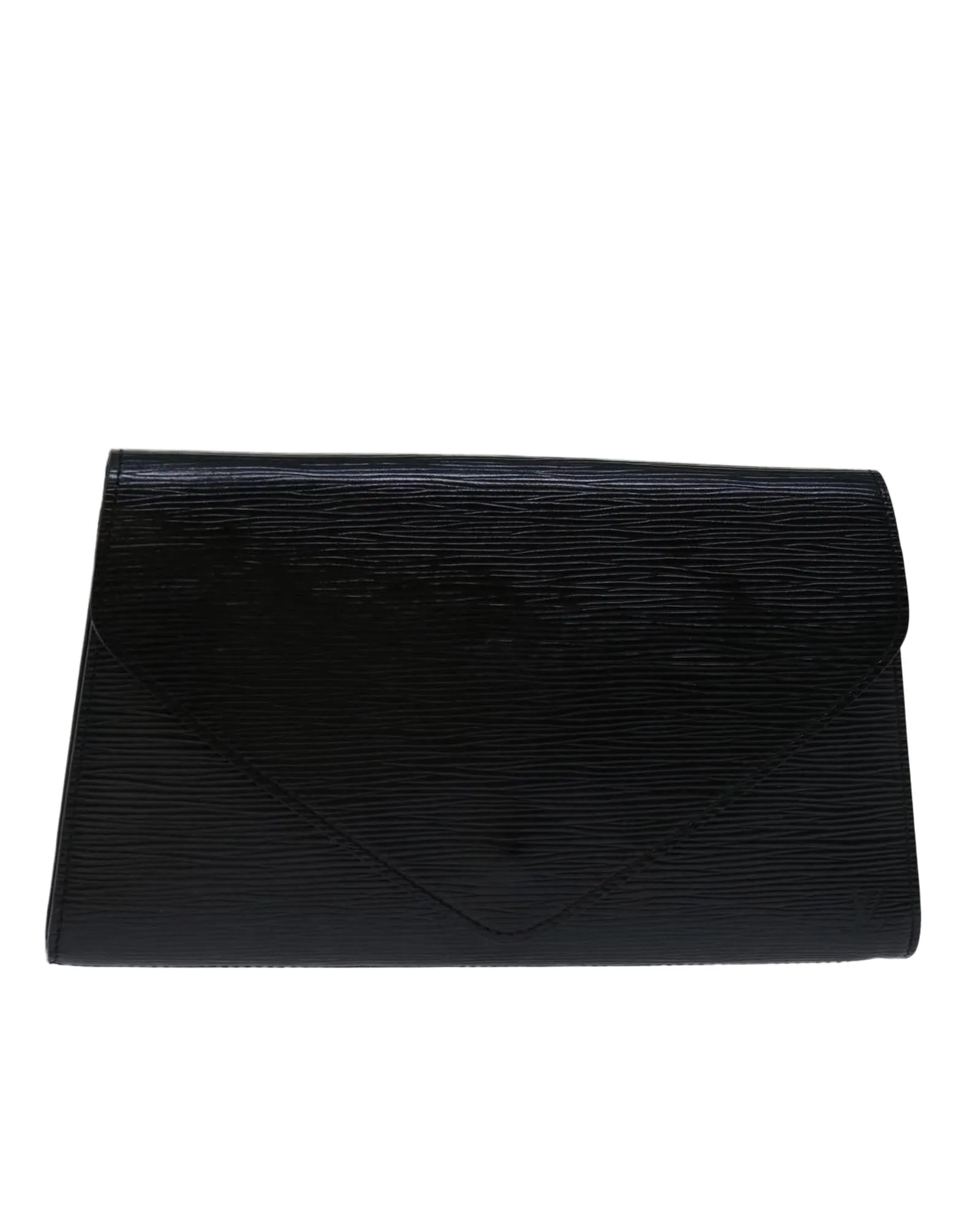 Epi Leather Art Deco Clutch Bag - Black