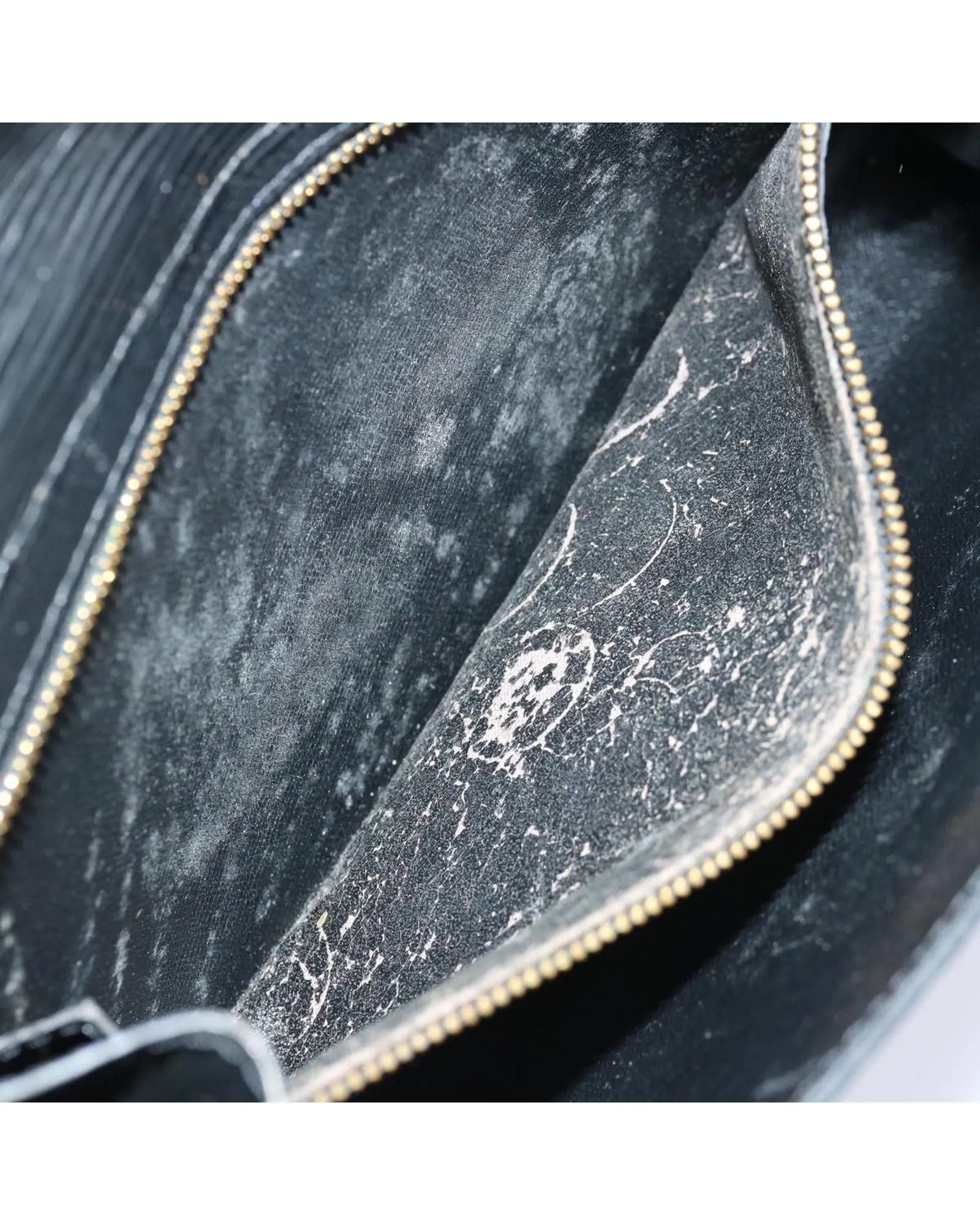 Epi Leather Art Deco Clutch Bag - Black