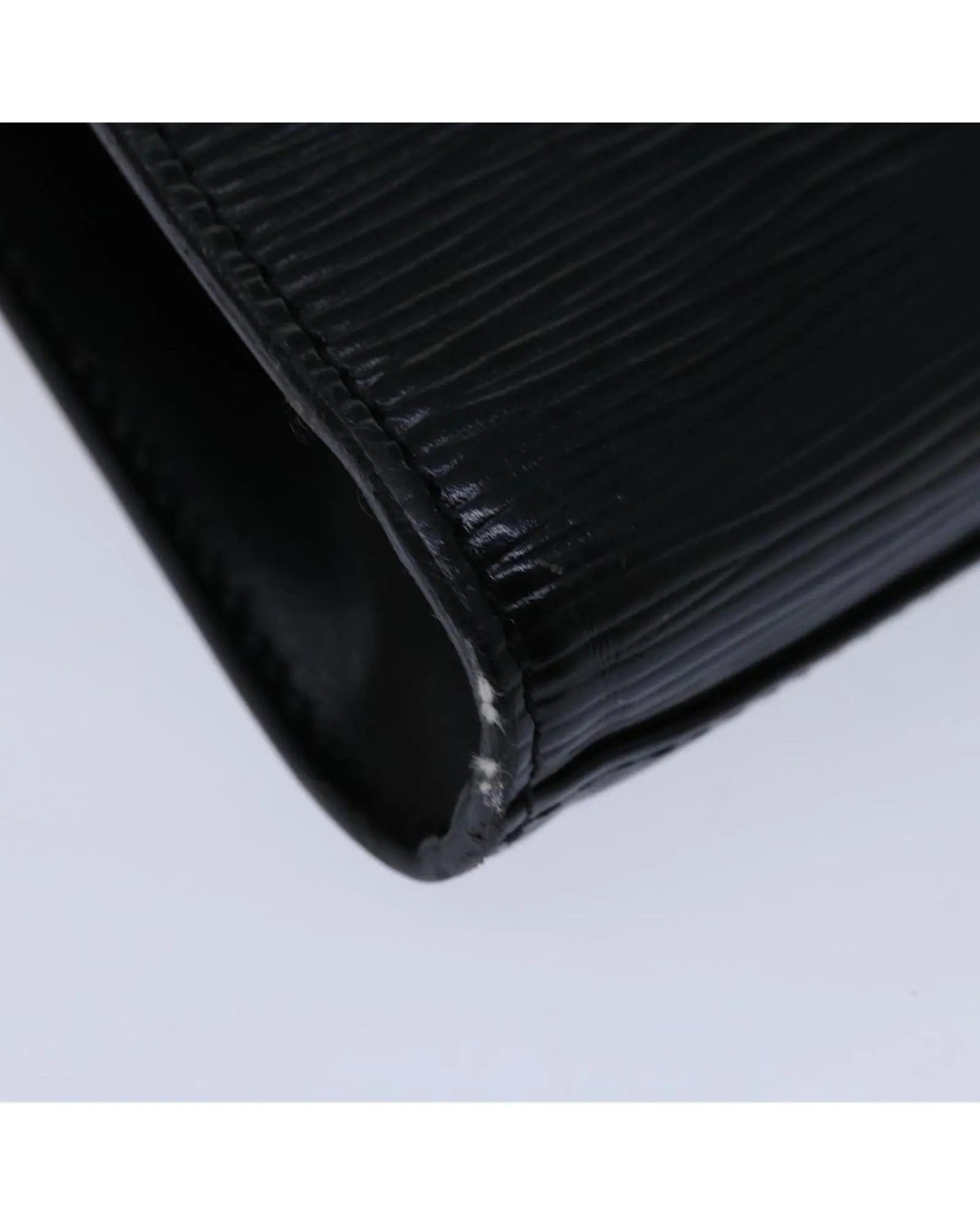 Epi Leather Art Deco Clutch Bag - Black