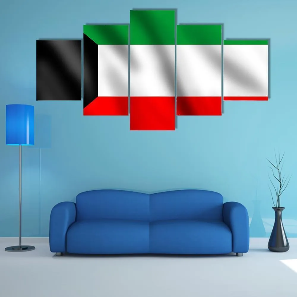 Flag Of Kuwait Canvas Wall Art