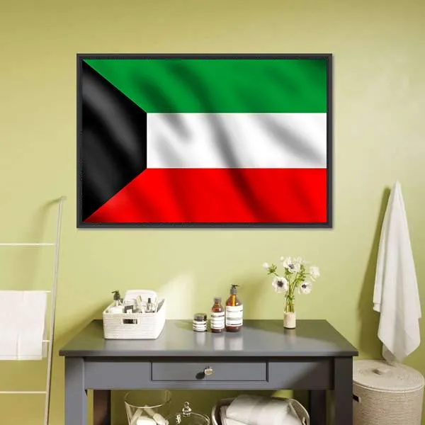 Flag Of Kuwait Canvas Wall Art