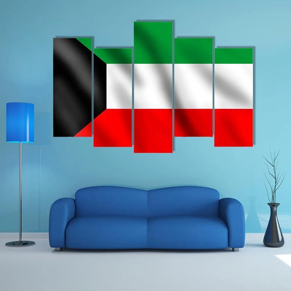 Flag Of Kuwait Canvas Wall Art