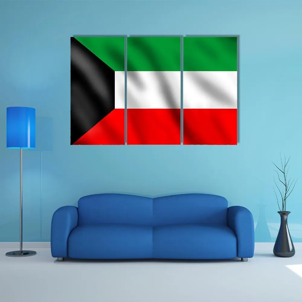 Flag Of Kuwait Canvas Wall Art