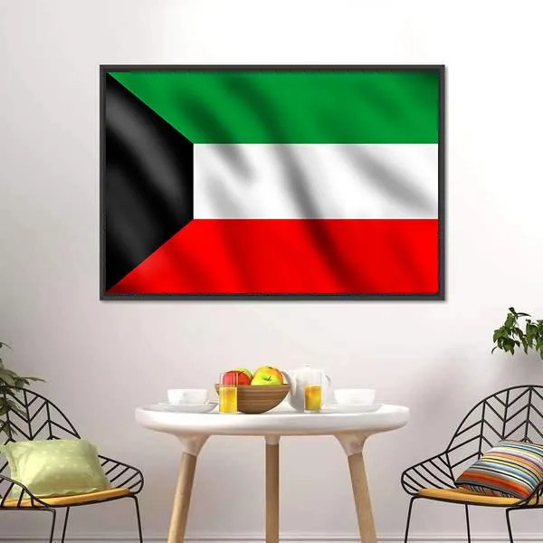 Flag Of Kuwait Canvas Wall Art