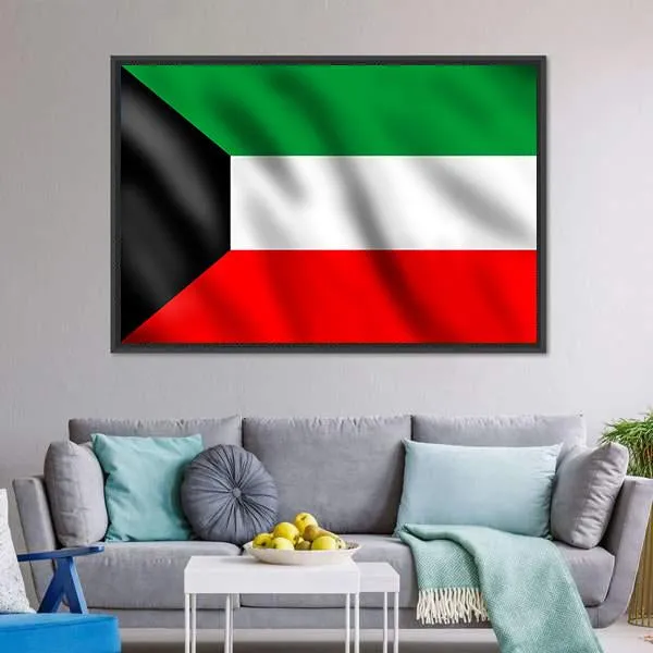 Flag Of Kuwait Canvas Wall Art