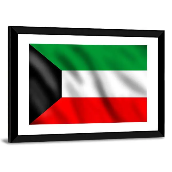 Flag Of Kuwait Canvas Wall Art