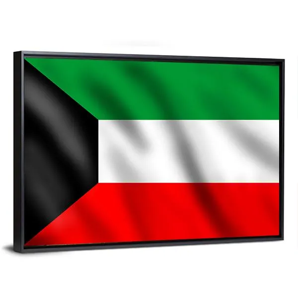 Flag Of Kuwait Canvas Wall Art