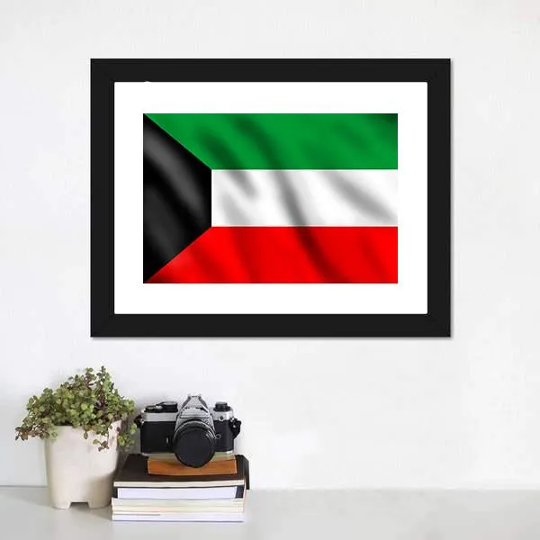Flag Of Kuwait Canvas Wall Art