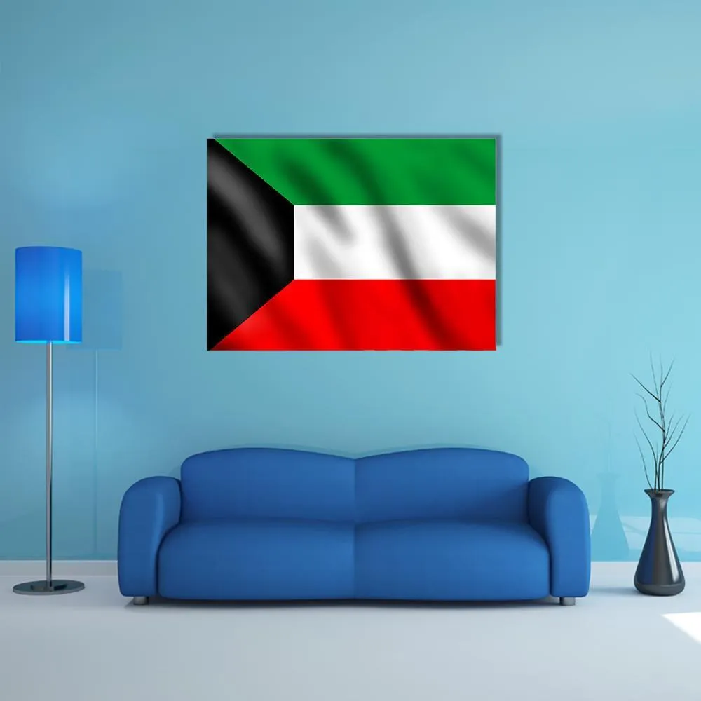 Flag Of Kuwait Canvas Wall Art