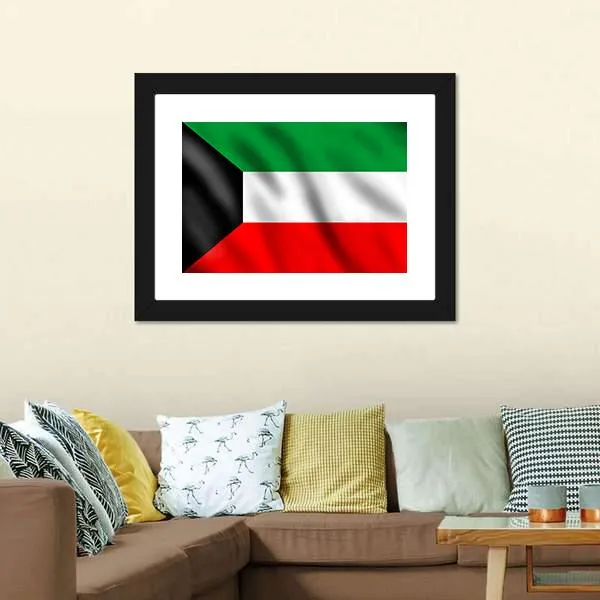 Flag Of Kuwait Canvas Wall Art