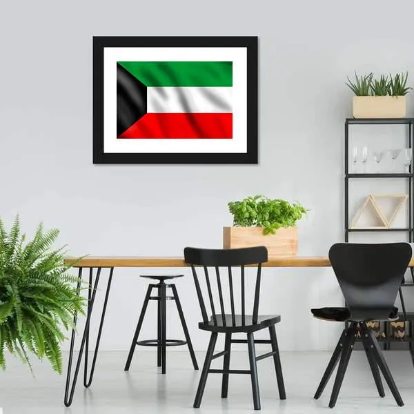 Flag Of Kuwait Canvas Wall Art