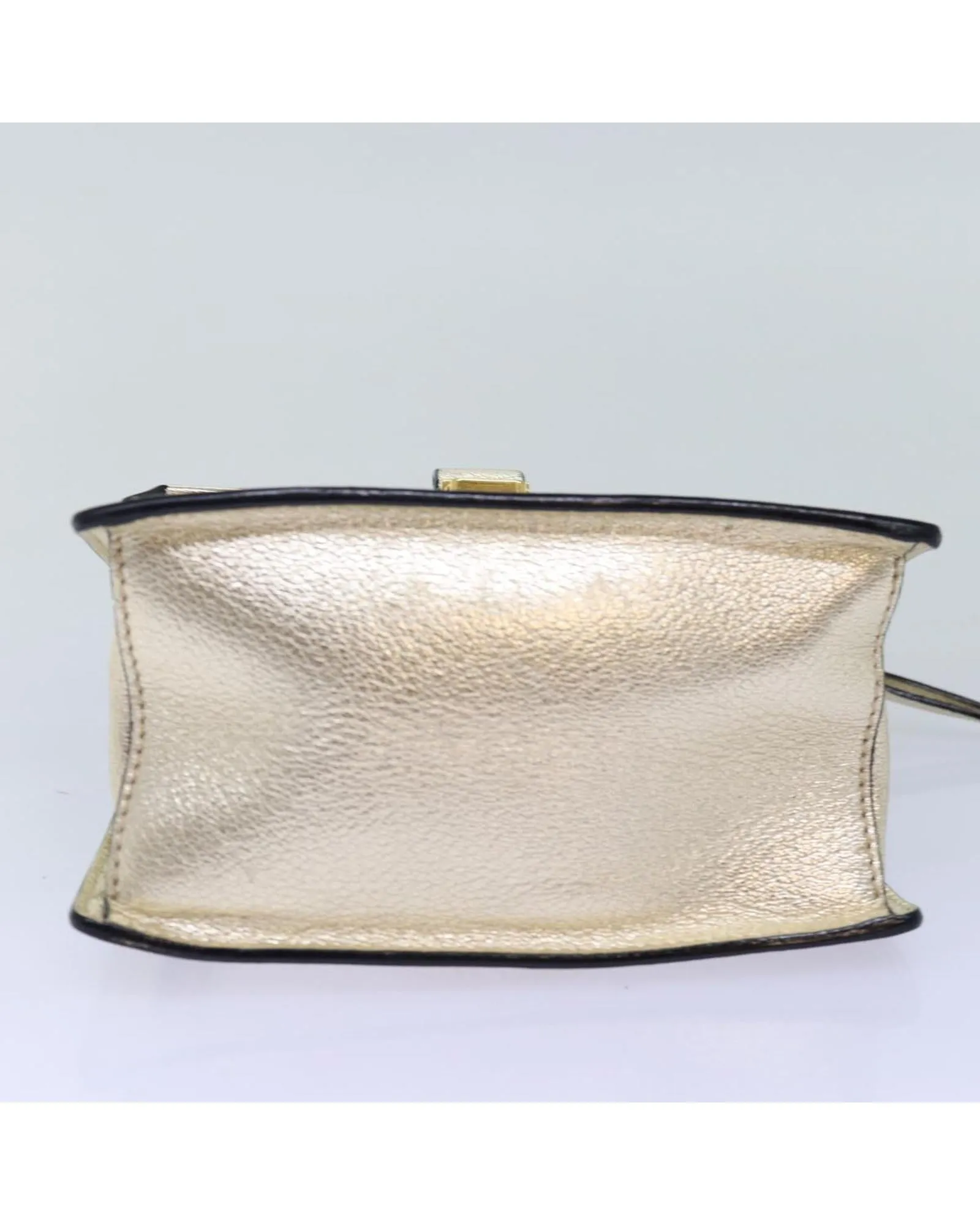 Gold Leather 2-Way Hand Bag by Miu Miu