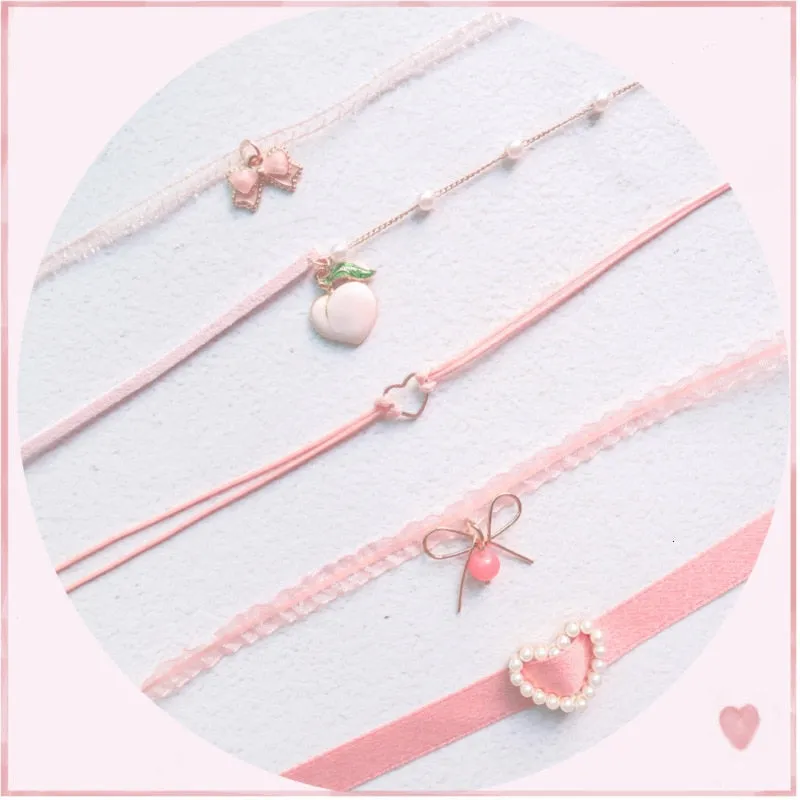 Harajuku Kawaii Pink Peach Choker (5 Styles)