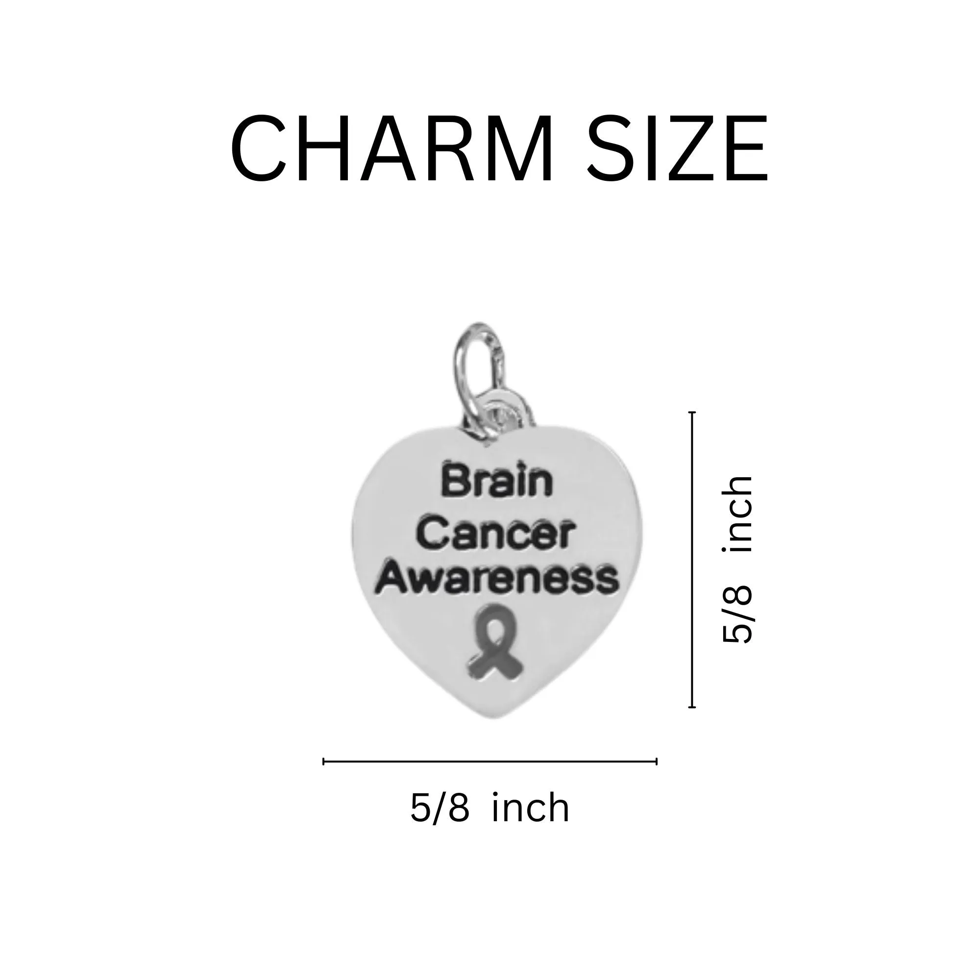 Heart Shaped Brain Cancer Hanging Charms