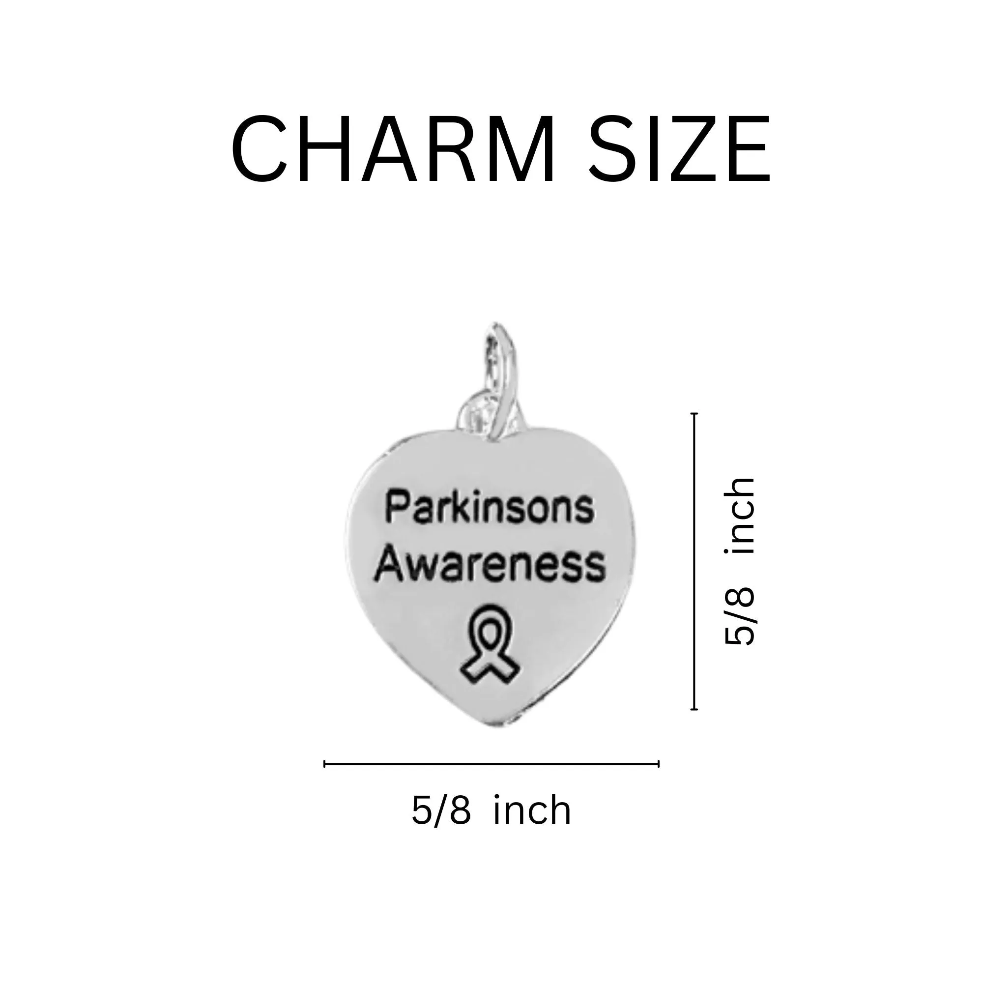 Heart Shaped Parkinson's Hanging Charms