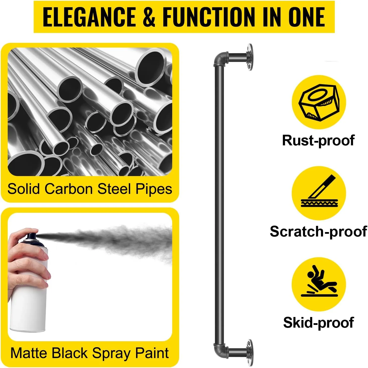 Industrial Pipe Stair Handrail-120CM