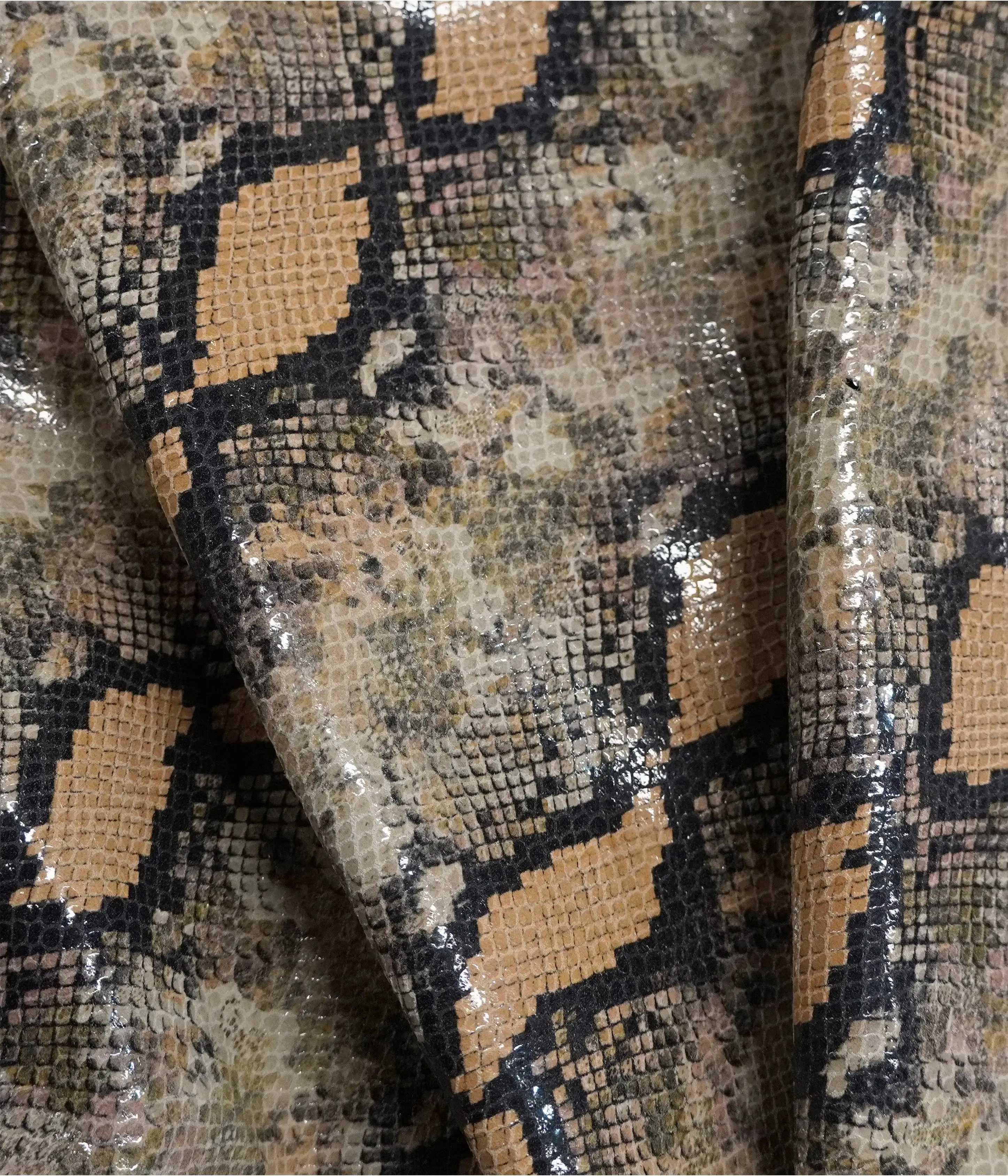 Kenya Python Foil Cowhide