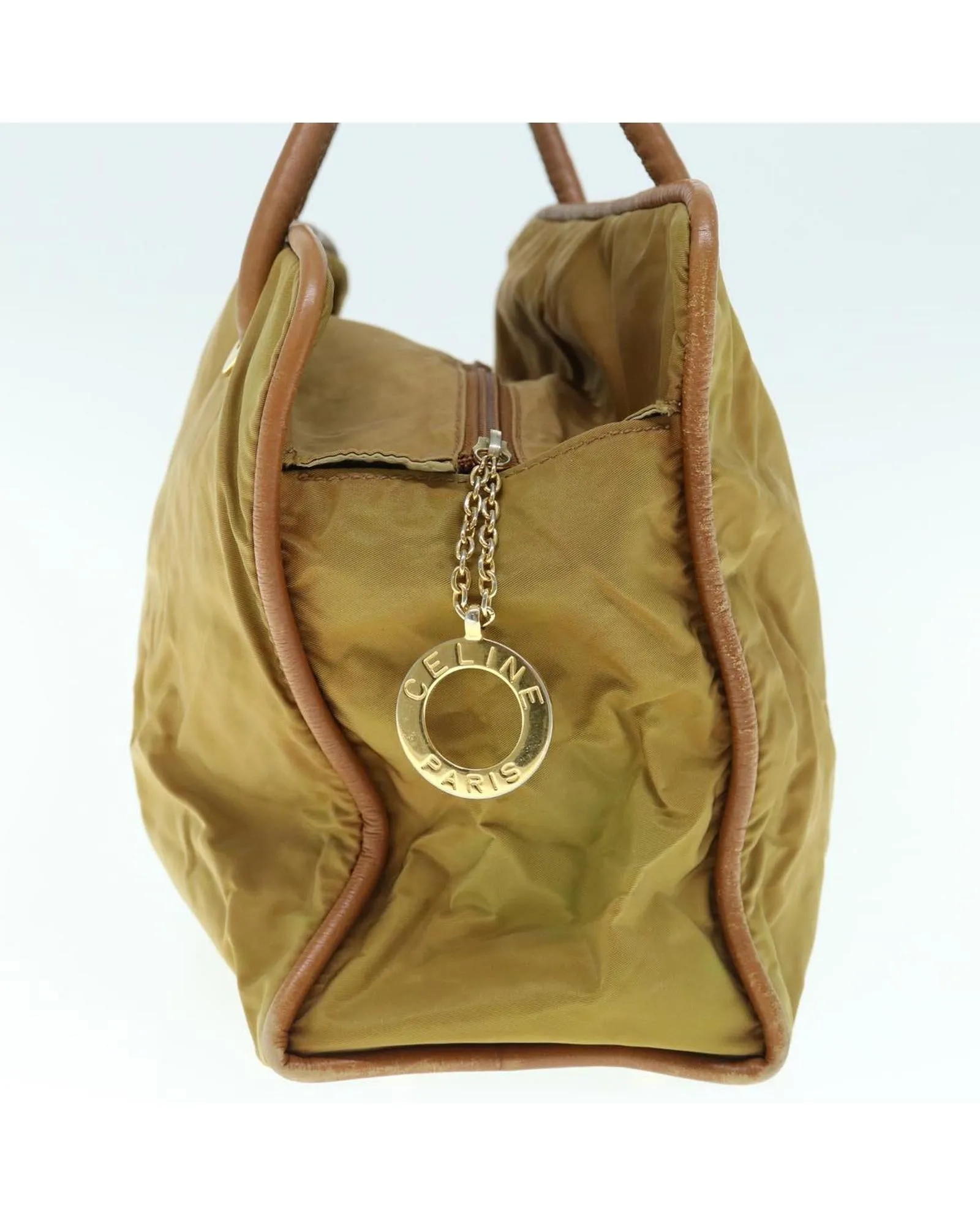 Khaki Nylon Hand Bag by Celine - Authentic