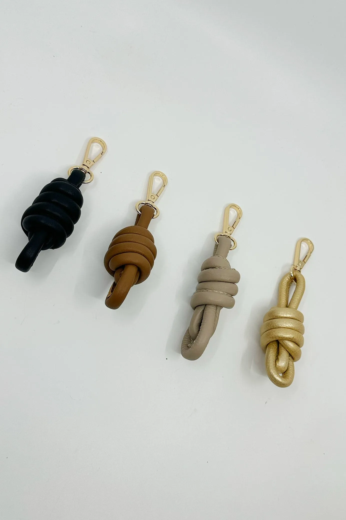 Knot Keyring Soft Leather Black