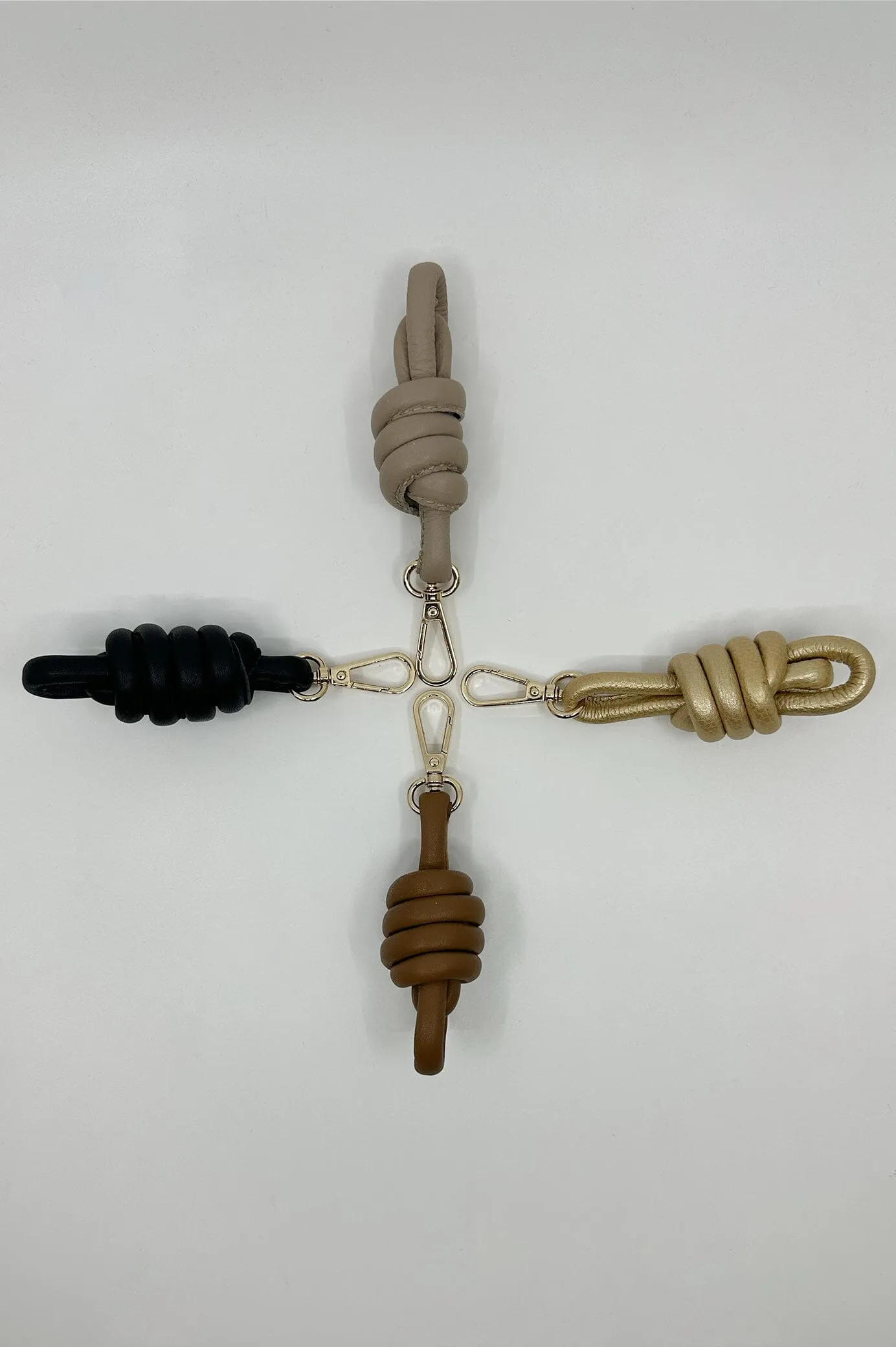 Knot Keyring Soft Leather Black